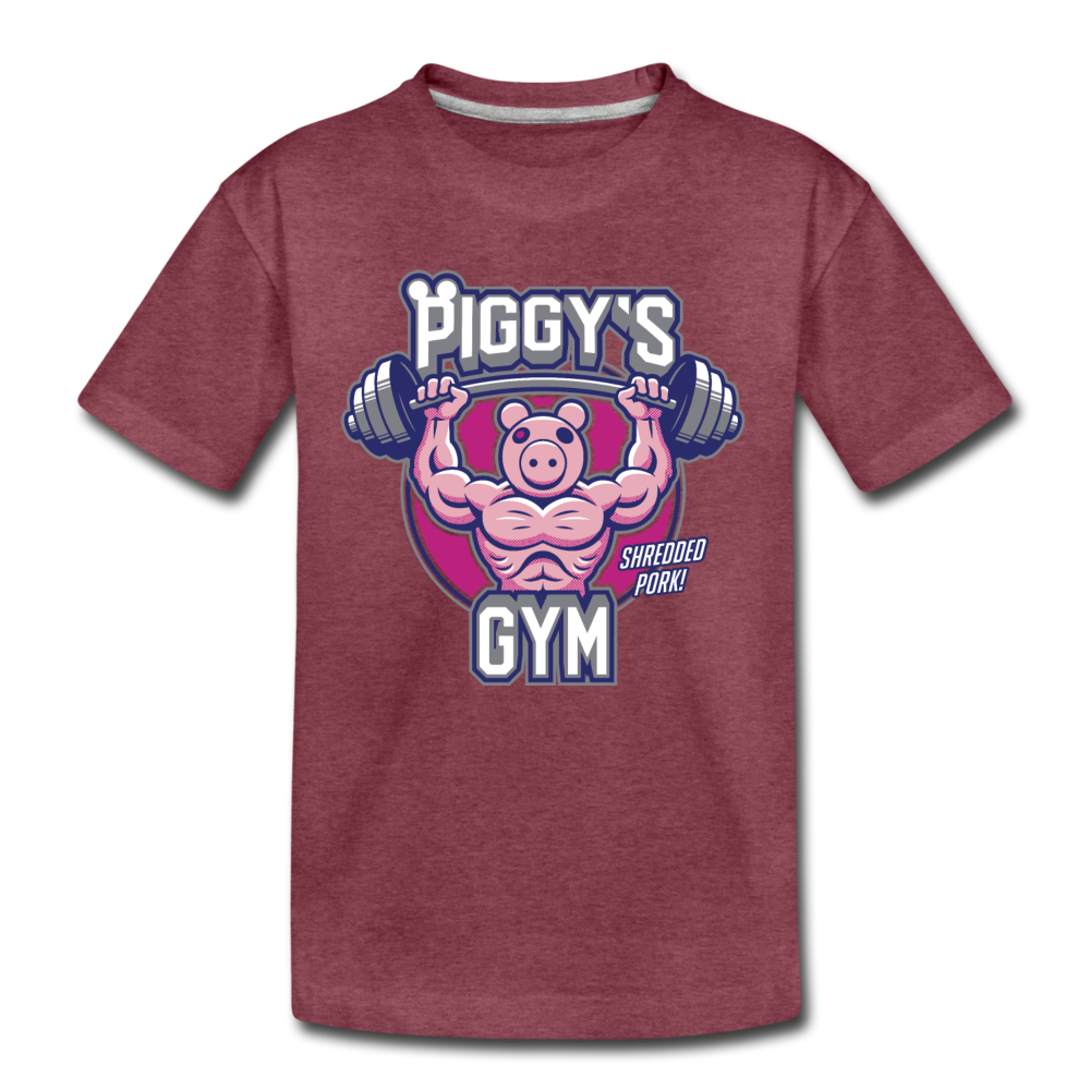 Piggy's Gym T-Shirt - heather burgundy
