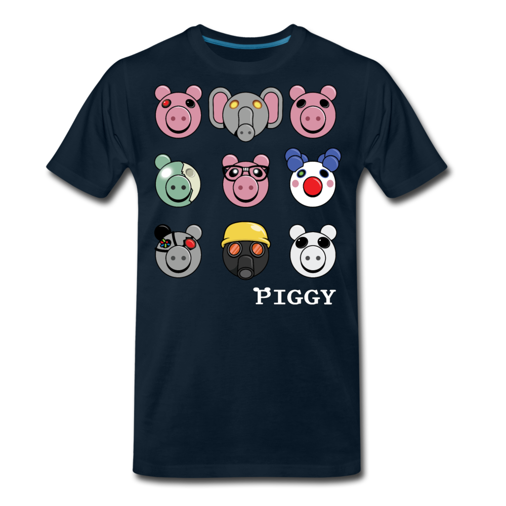 Piggy Faces T-Shirt (Mens) - deep navy