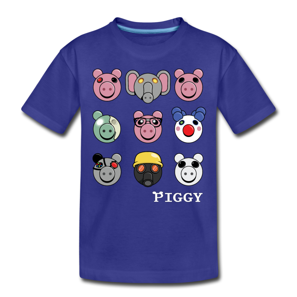 Piggy Faces T-Shirt - royal blue