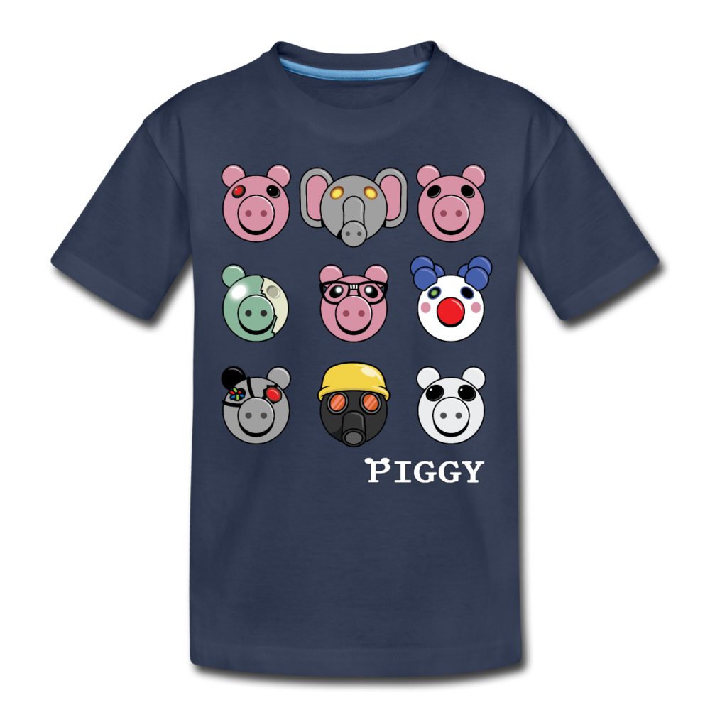 Piggy Faces T-Shirt - navy