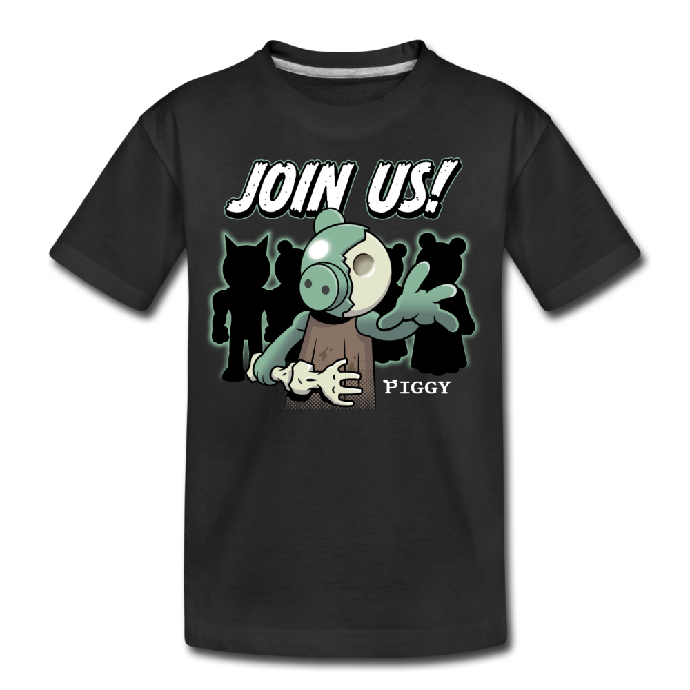 Piggy Join Us! T-Shirt - black