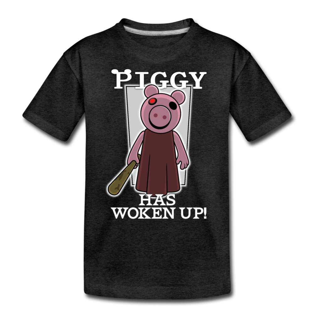 Piggy Has Woken Up T-Shirt - charcoal gray
