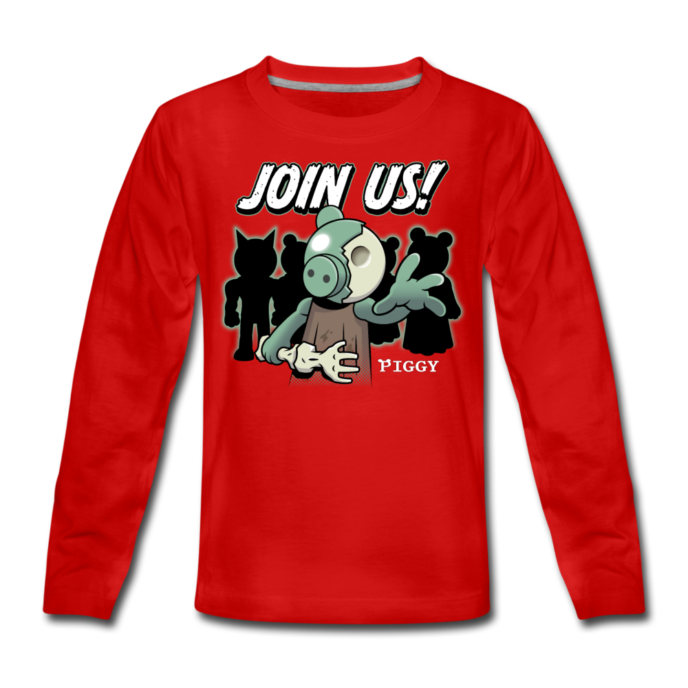 Piggy Join Us! Long-Sleeve T-Shirt - red
