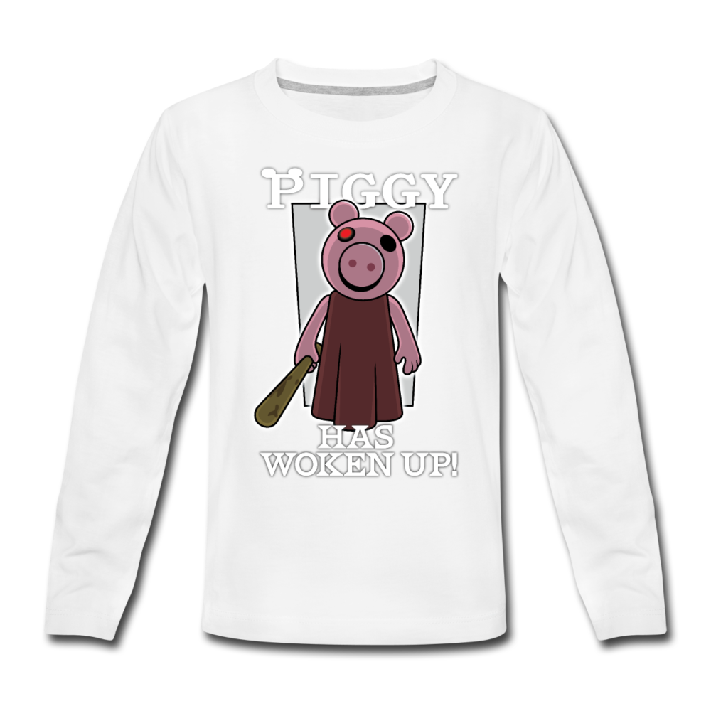 Piggy Has Woken Up Long-Sleeve T-Shirt - white