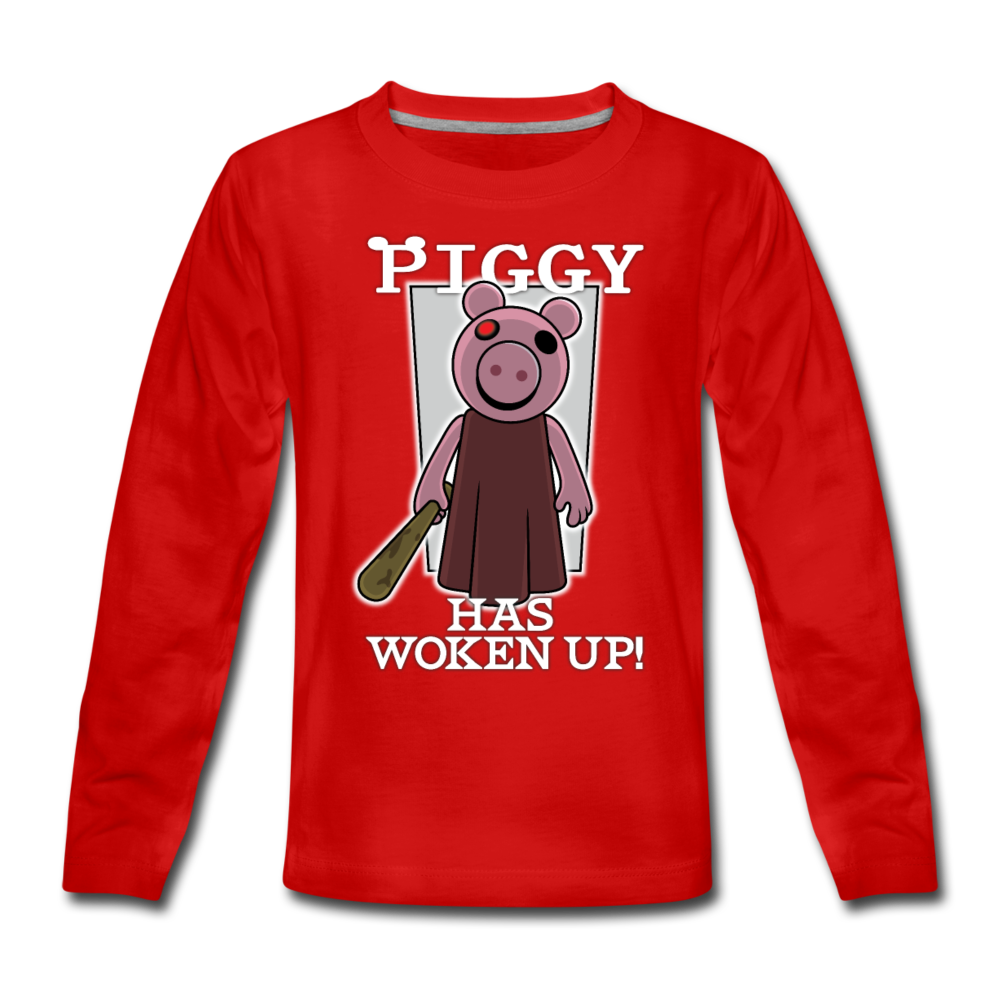 Piggy Has Woken Up Long-Sleeve T-Shirt - red