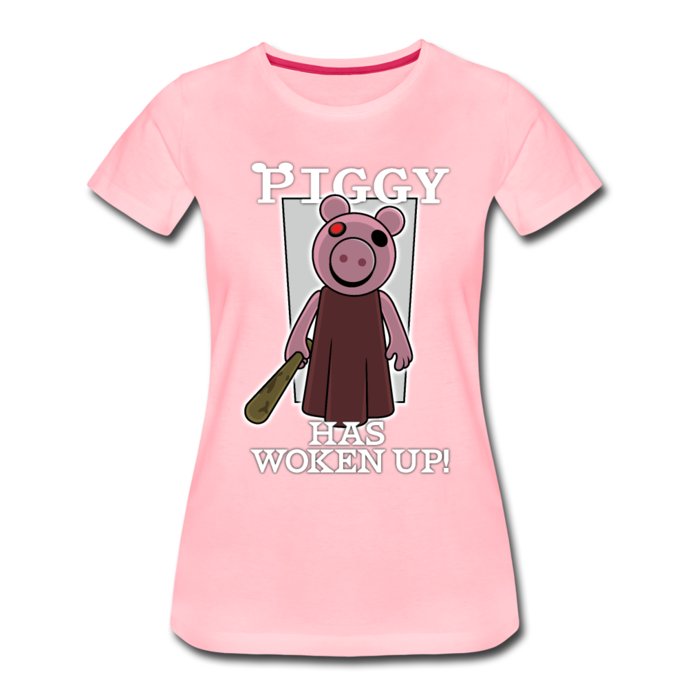 Piggy Has Woken Up T-Shirt (Womens) - pink