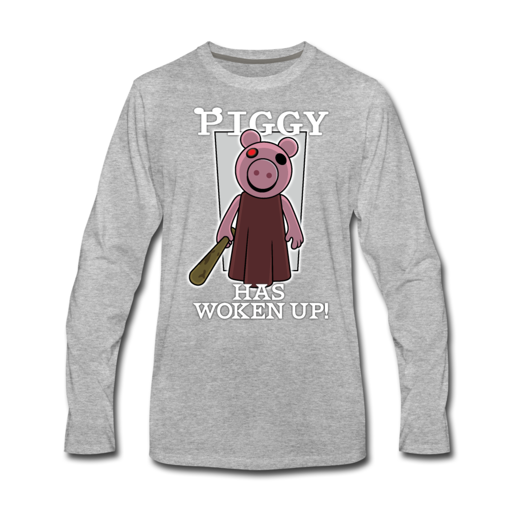 Piggy Has Woken Up Long-Sleeve T-Shirt (Mens) - heather gray