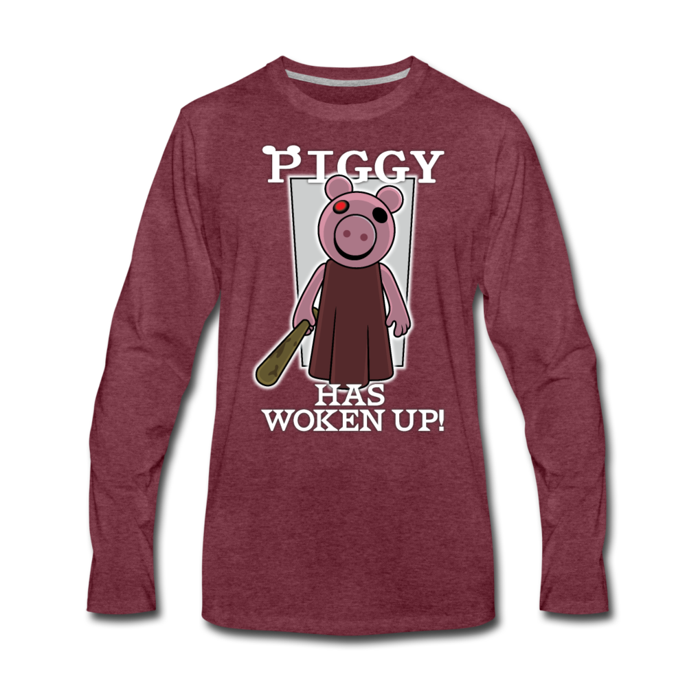 Piggy Has Woken Up Long-Sleeve T-Shirt (Mens) - heather burgundy