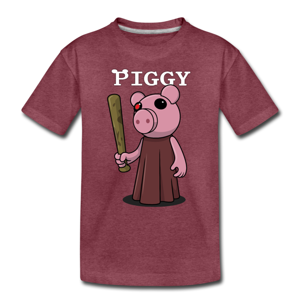 Piggy Logo T-Shirt - heather burgundy