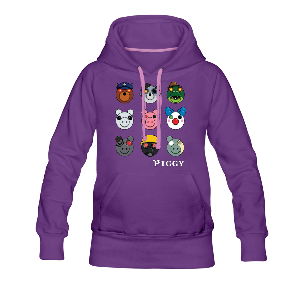 Infected Faces Hoodie (Womens) - purple