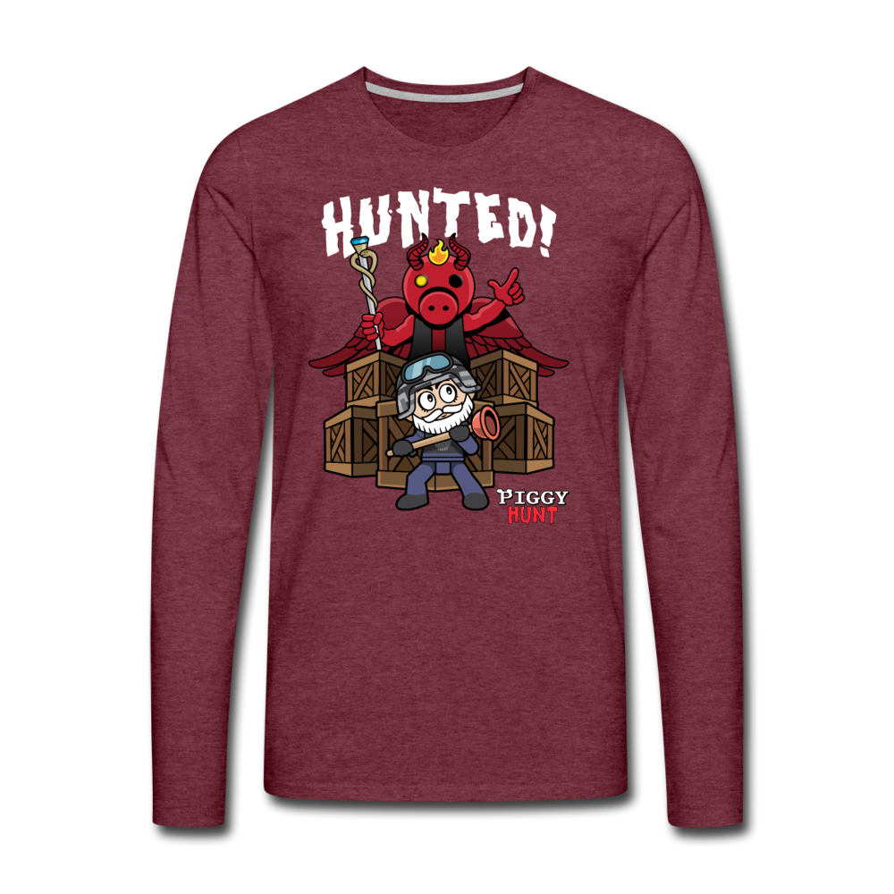 PIGGY: Hunt - Hunted! Long-Sleeve T-Shirt (Mens) - heather burgundy