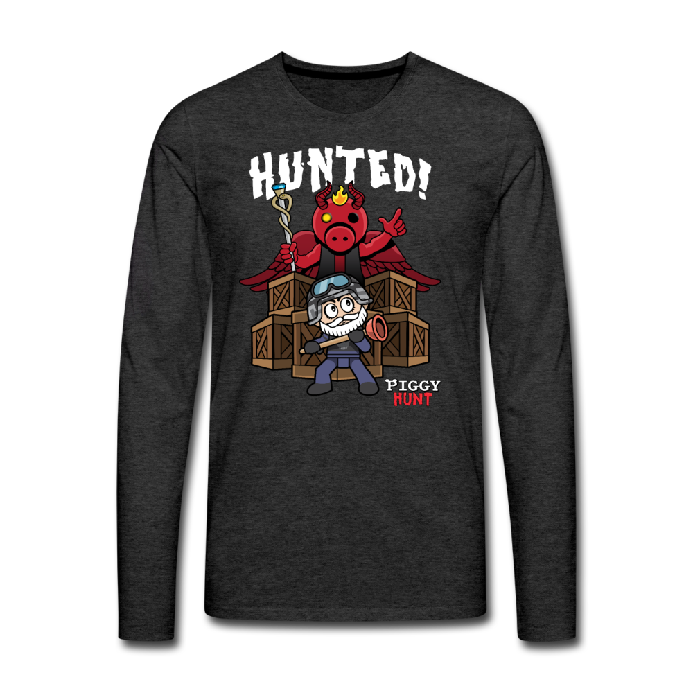 PIGGY: Hunt - Hunted! Long-Sleeve T-Shirt (Mens) - charcoal gray