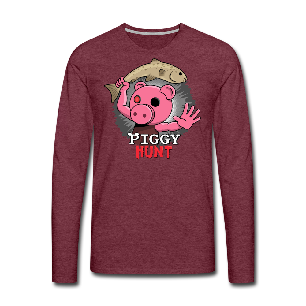 PIGGY: Hunt - Fish Attack! Long-Sleeve T-Shirt (Mens) - heather burgundy