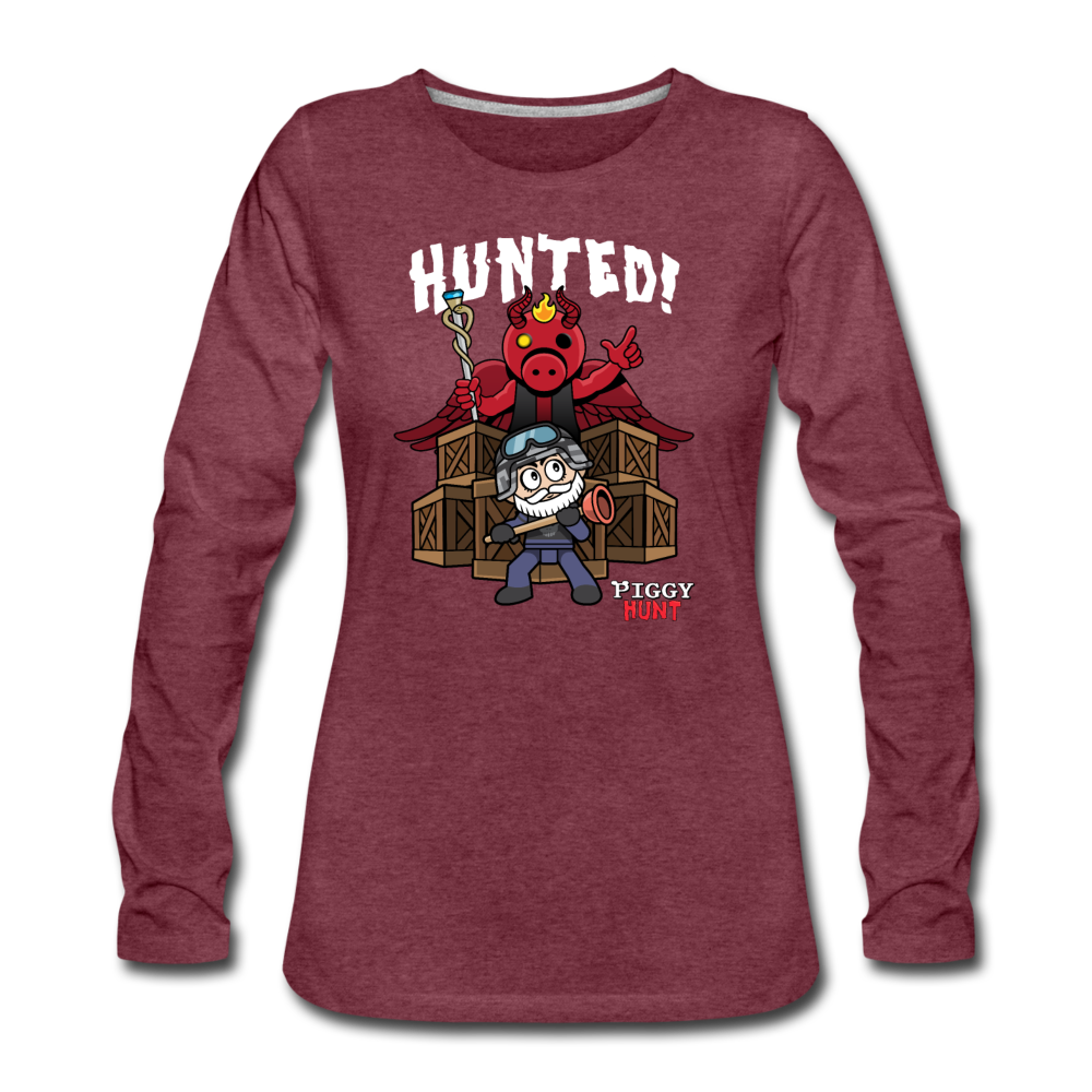 PIGGY: Hunt - Hunted! Long-Sleeve T-Shirt (Womens) - heather burgundy