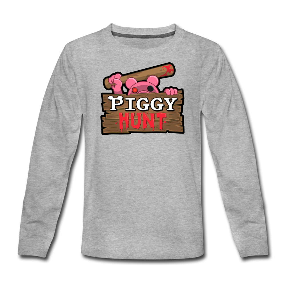 PIGGY: Hunt Logo Long-Sleeve T-Shirt - heather gray