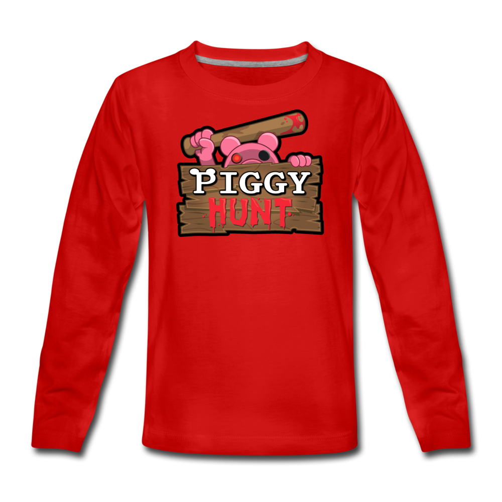 PIGGY: Hunt Logo Long-Sleeve T-Shirt - red