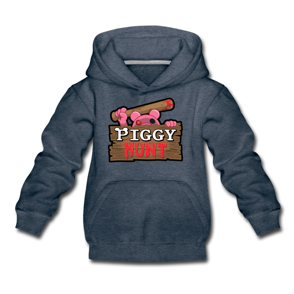 PIGGY: Hunt Logo Hoodie - heather denim