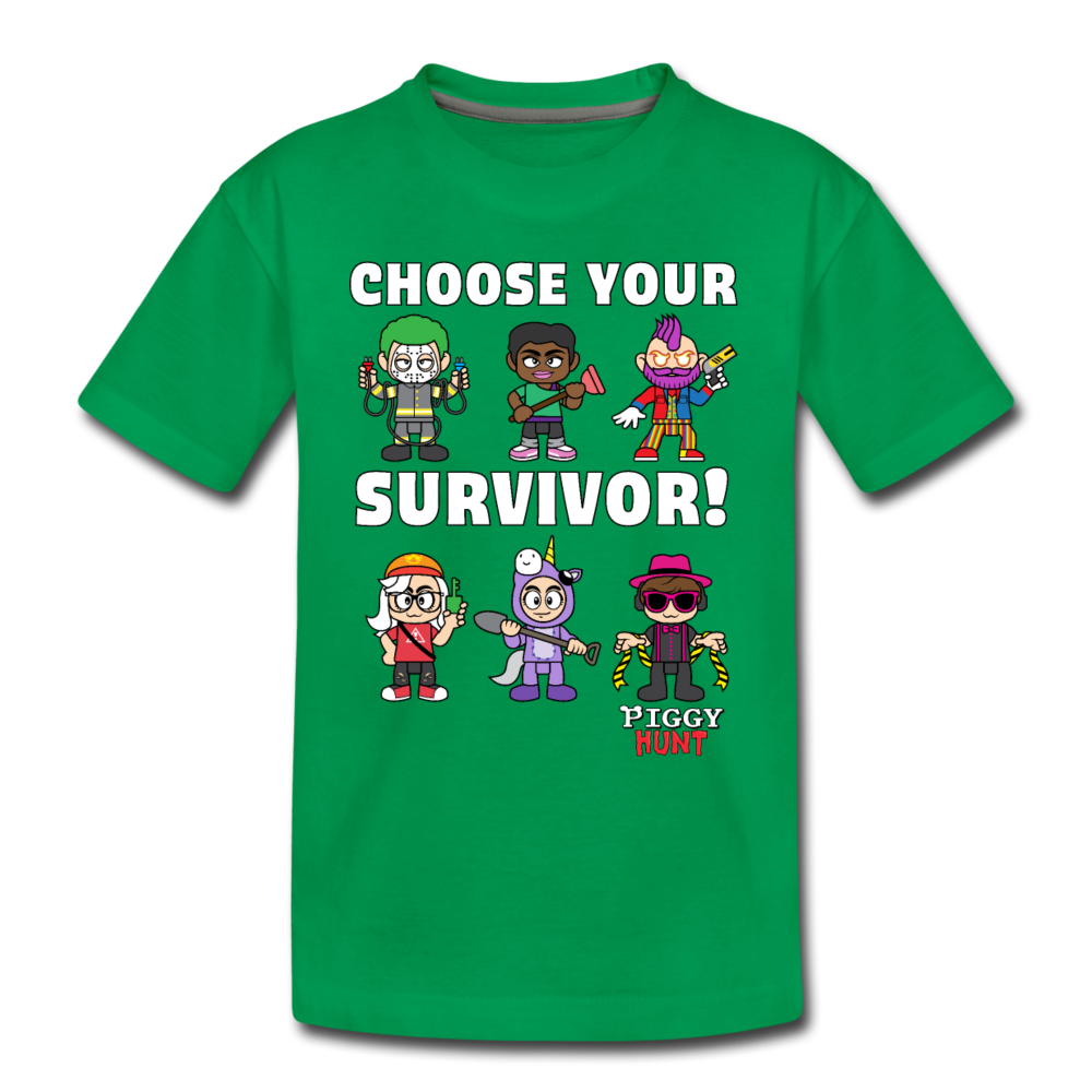 PIGGY: Hunt - Which Survivor? T-Shirt - kelly green