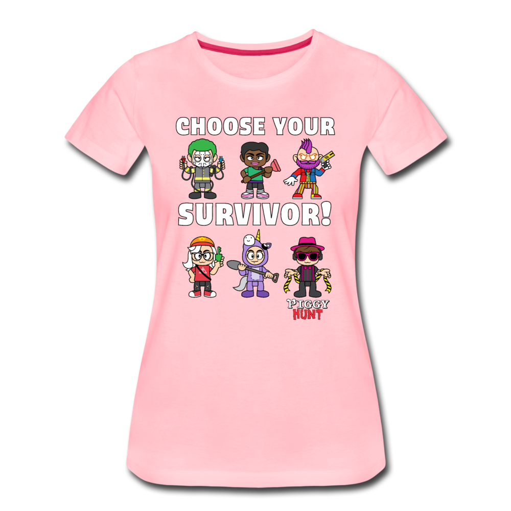 PIGGY: Hunt - Which Survivor? T-Shirt (Womens) - pink