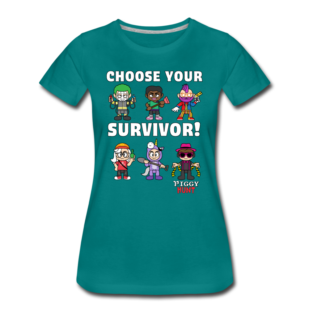 PIGGY: Hunt - Which Survivor? T-Shirt (Womens) - teal
