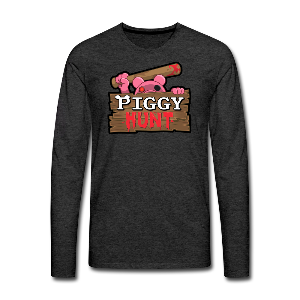 PIGGY: Hunt Logo Long-Sleeve T-Shirt (Mens) - charcoal gray