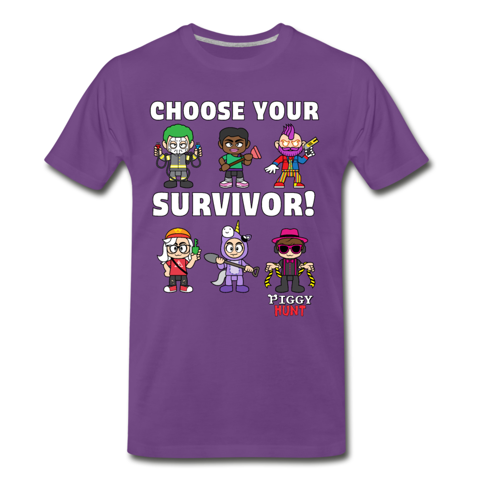 PIGGY: Hunt - Which Survivor? T-Shirt (Mens) - purple