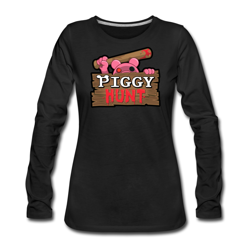 PIGGY: Hunt Logo Long-Sleeve T-Shirt (Womens) - black
