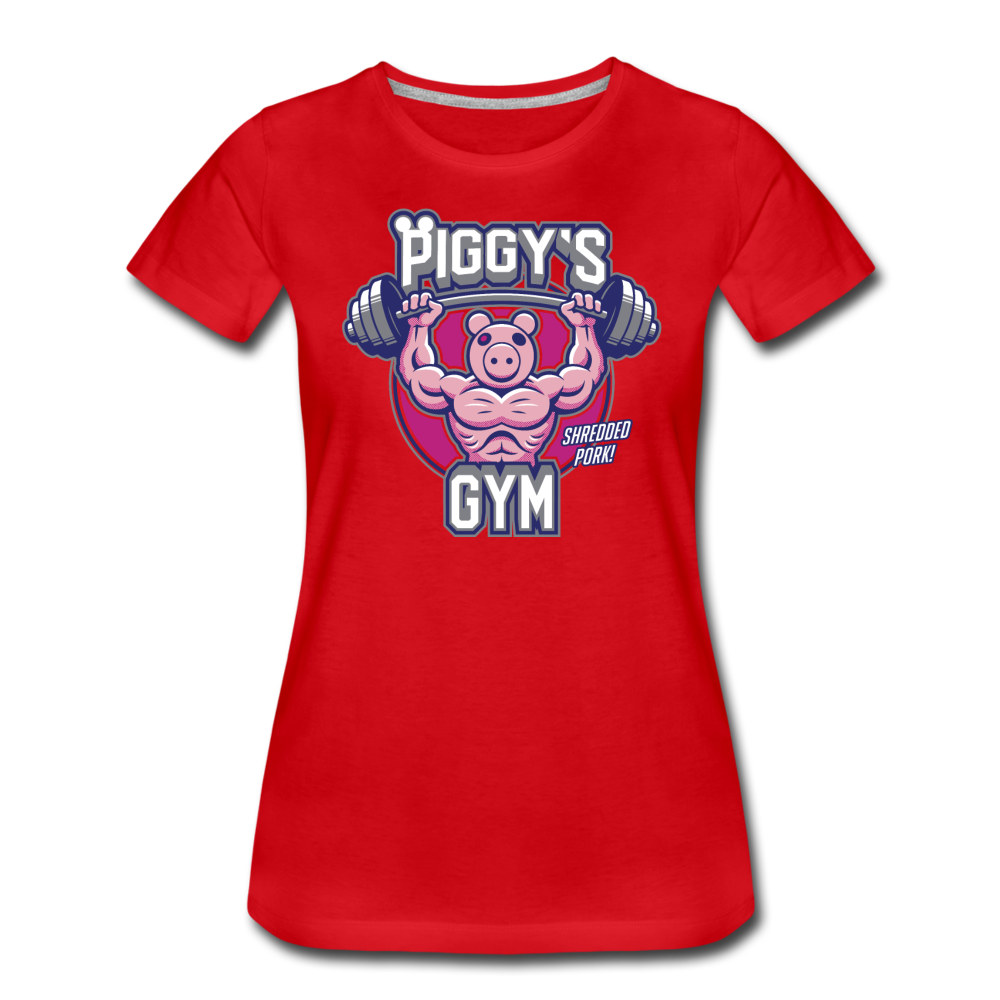 Piggy's Gym T-Shirt (Womens) - red