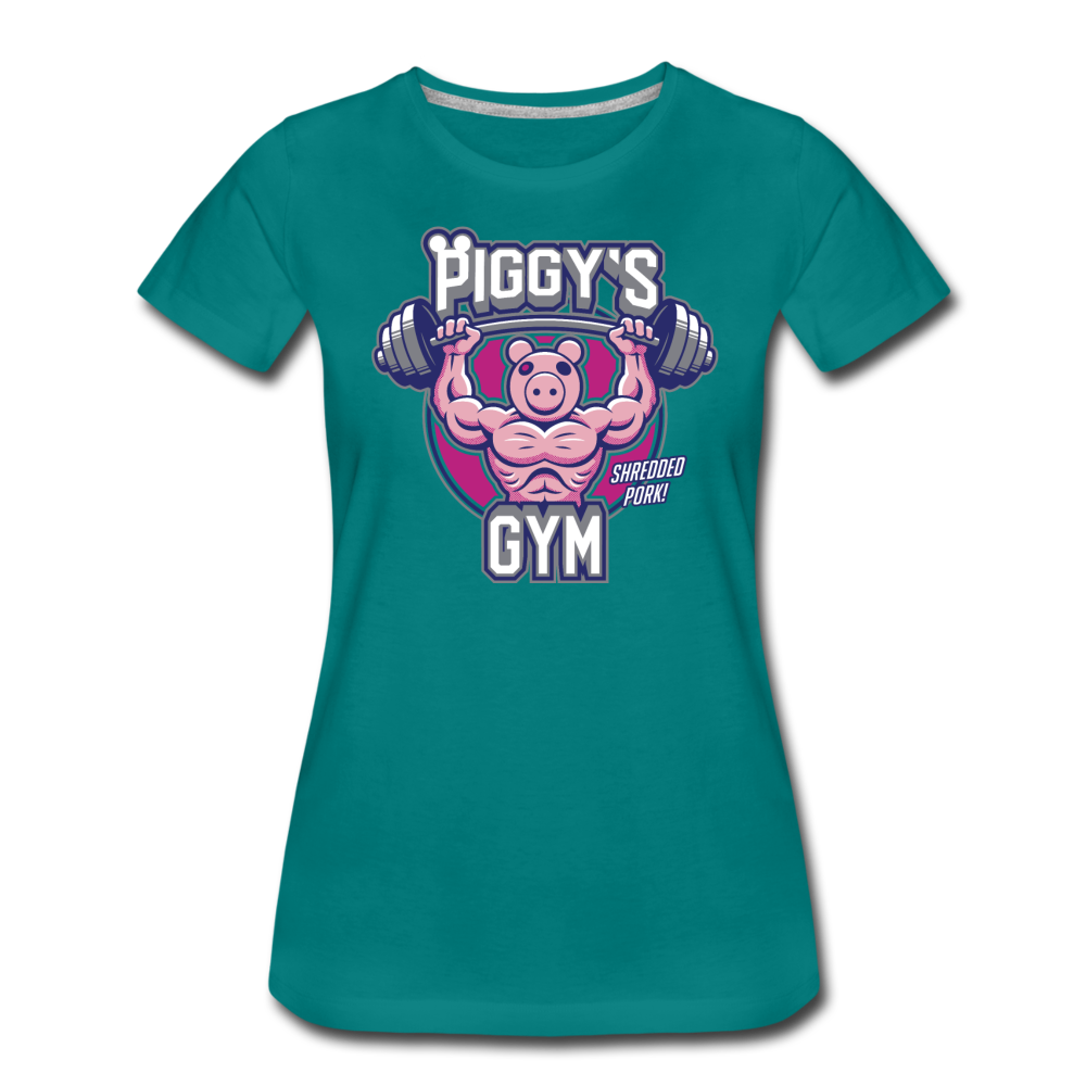 Piggy's Gym T-Shirt (Womens) - teal