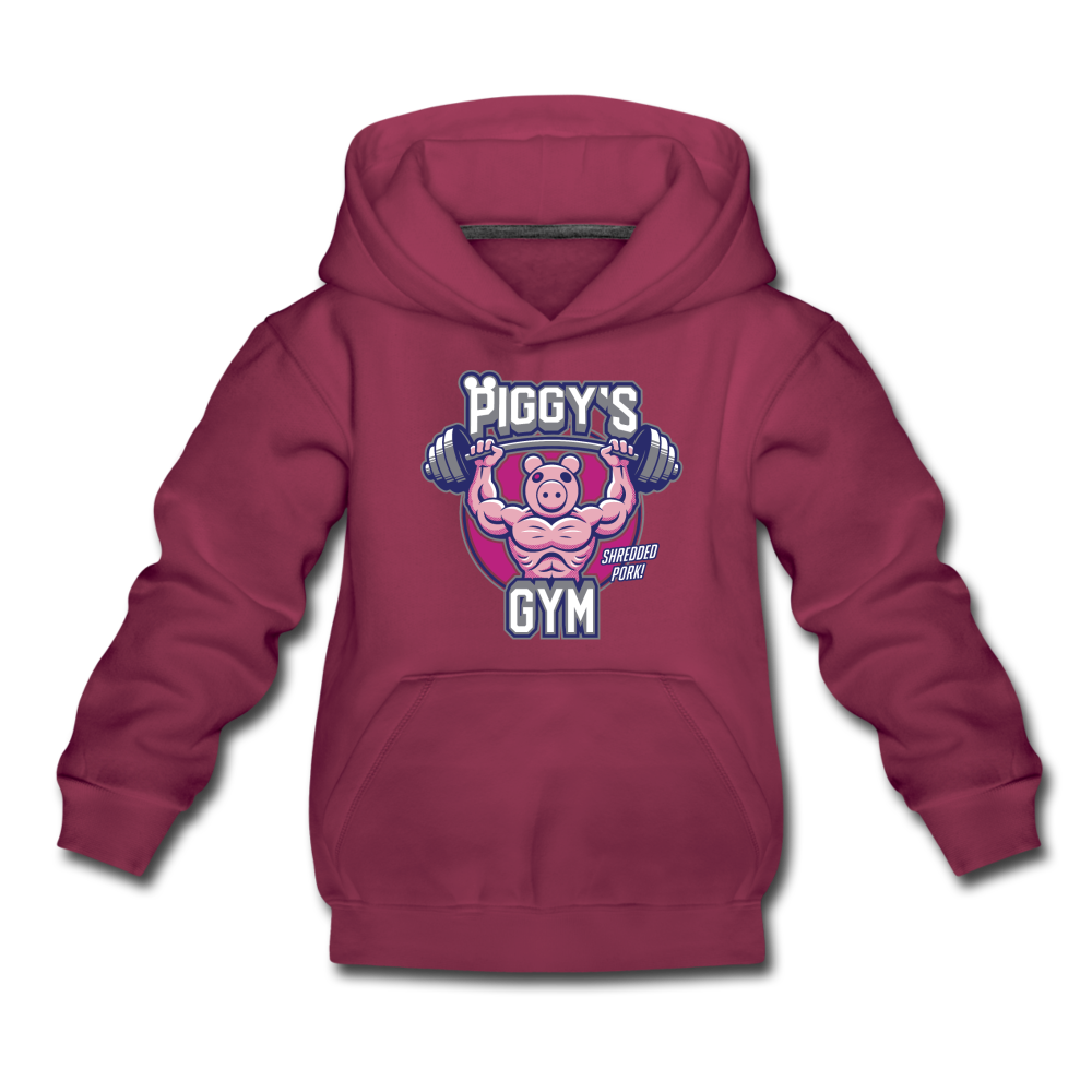 Piggy's Gym Hoodie - burgundy