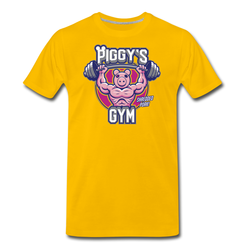 Piggy's Gym T-Shirt (Mens) - sun yellow