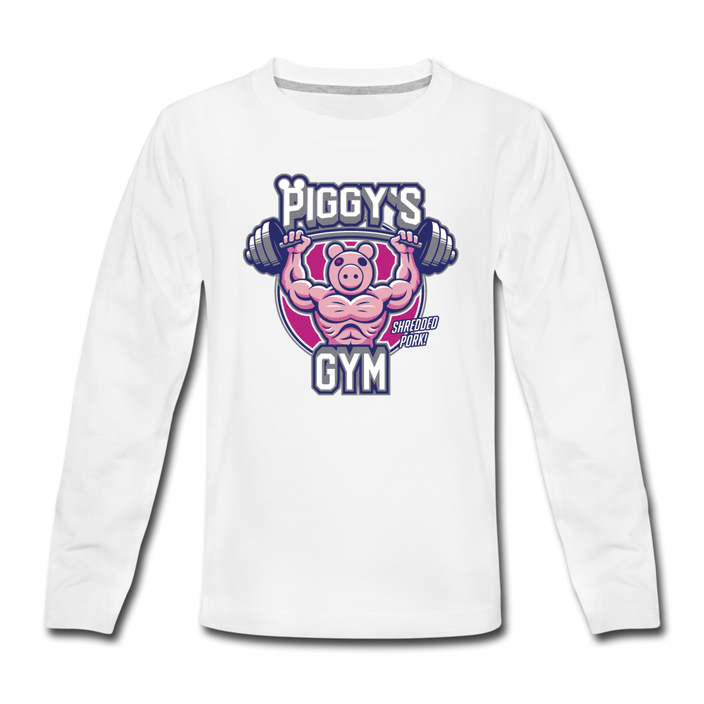 Piggy's Gym Long-Sleeve T-Shirt - white
