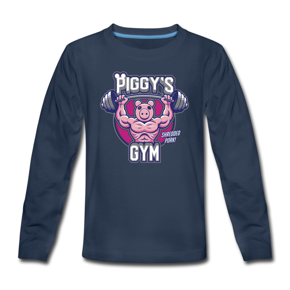 Piggy's Gym Long-Sleeve T-Shirt - navy