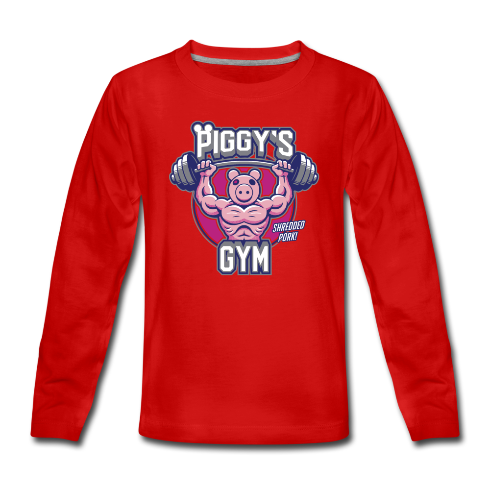 Piggy's Gym Long-Sleeve T-Shirt - red