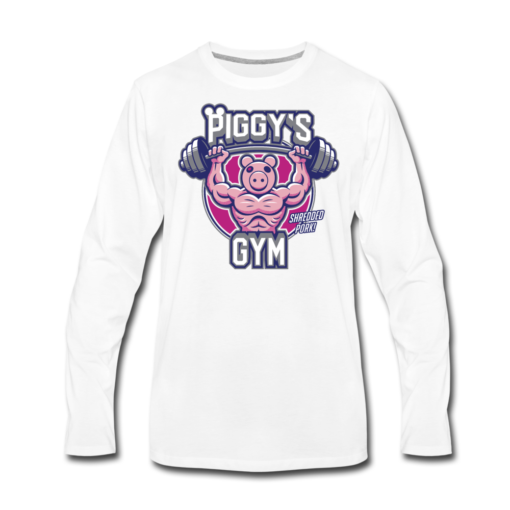 Piggy's Gym Long-Sleeve T-Shirt - white