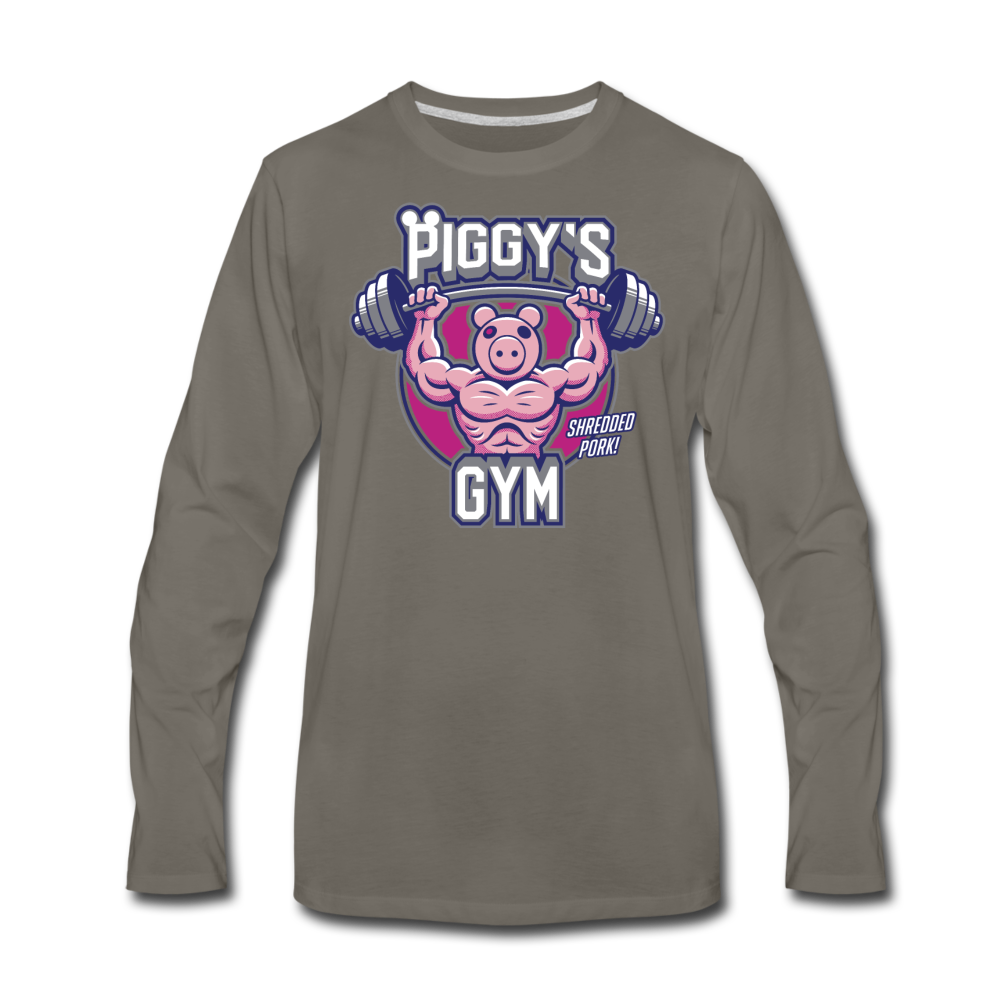 Piggy's Gym Long-Sleeve T-Shirt - asphalt gray