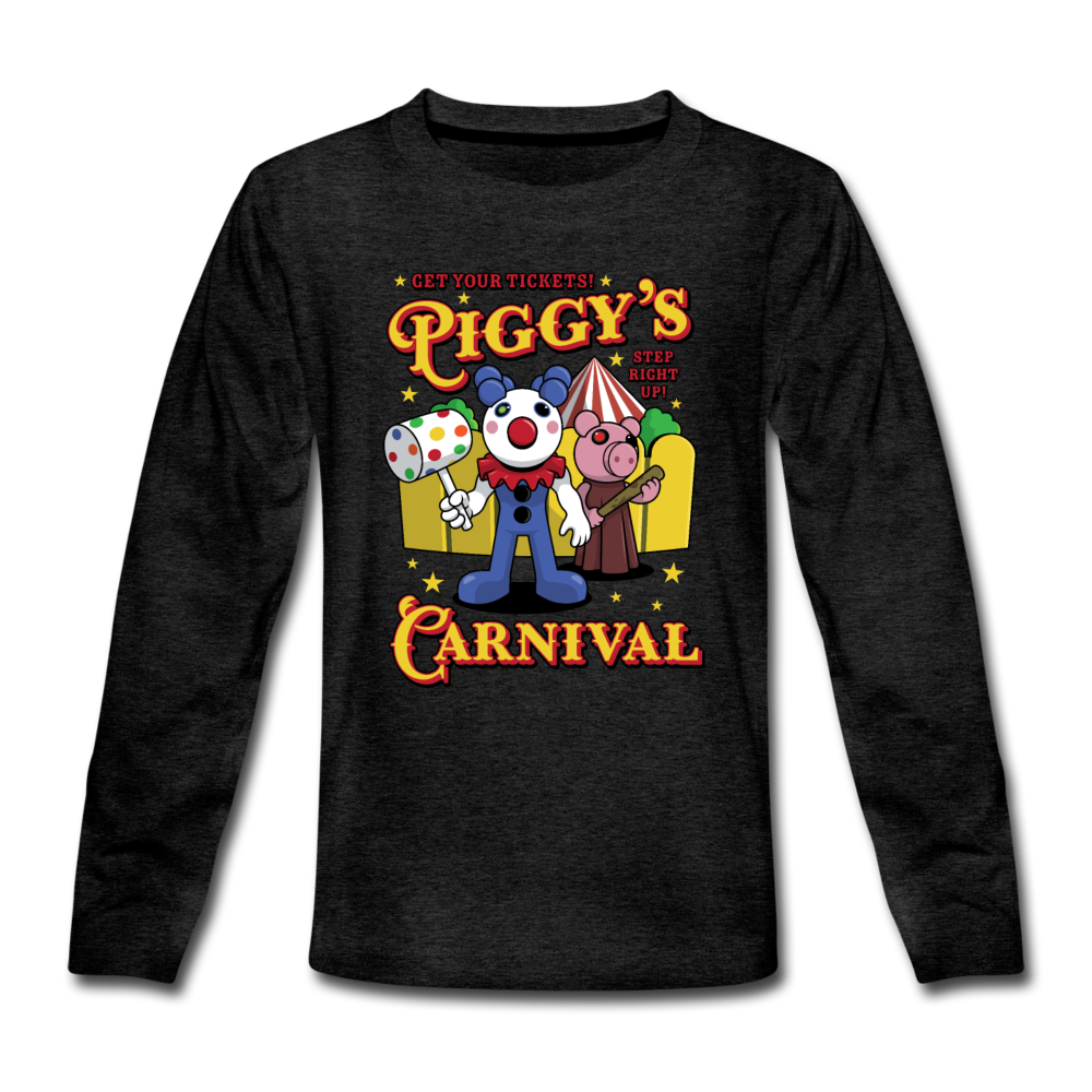 Piggy's Carnival Long Sleeve T-Shirt - charcoal gray