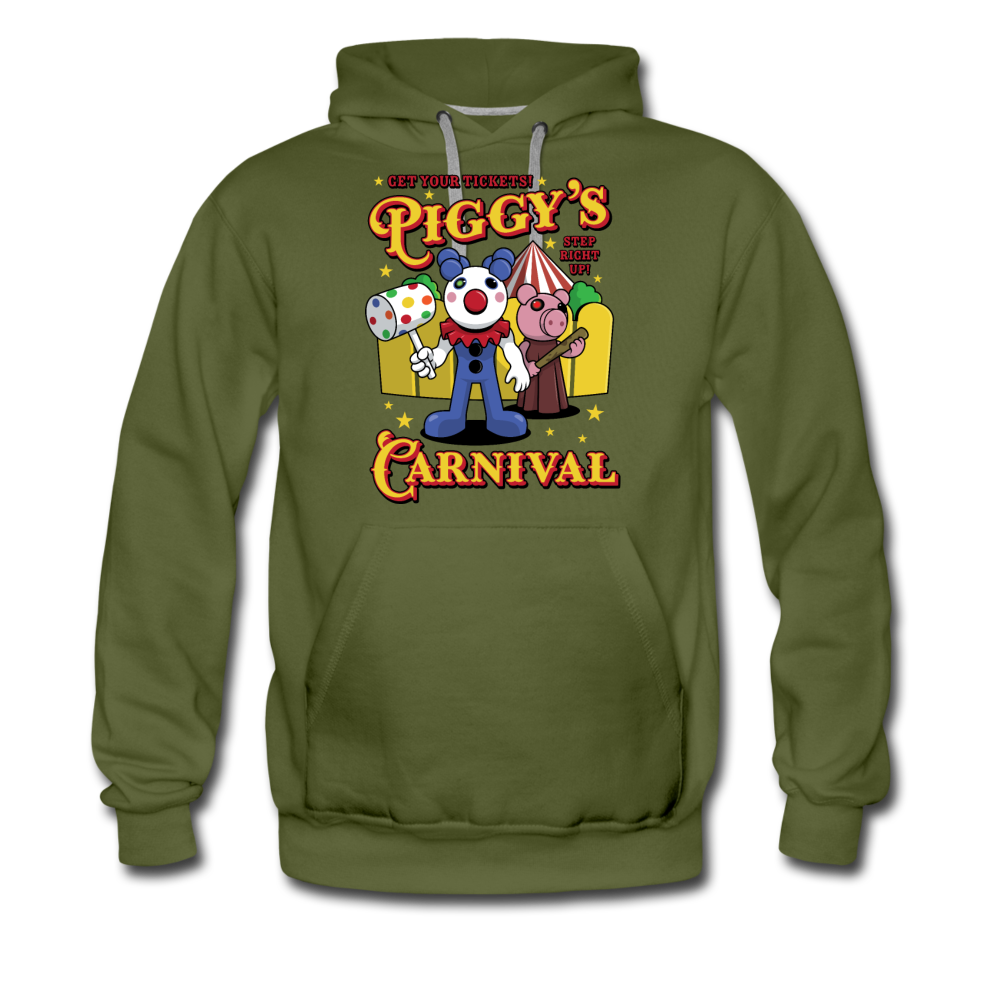Piggy's Carnival Hoodie (Mens) - olive green
