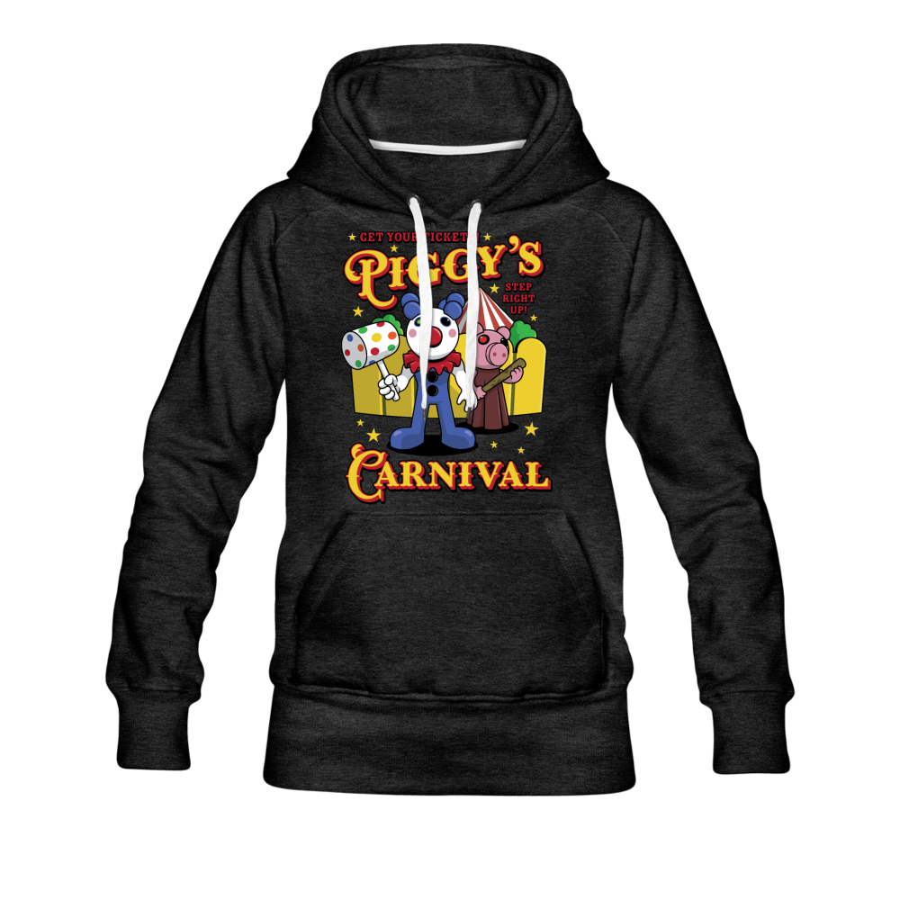 Piggy's Carnival Hoodie (Womens) - charcoal gray