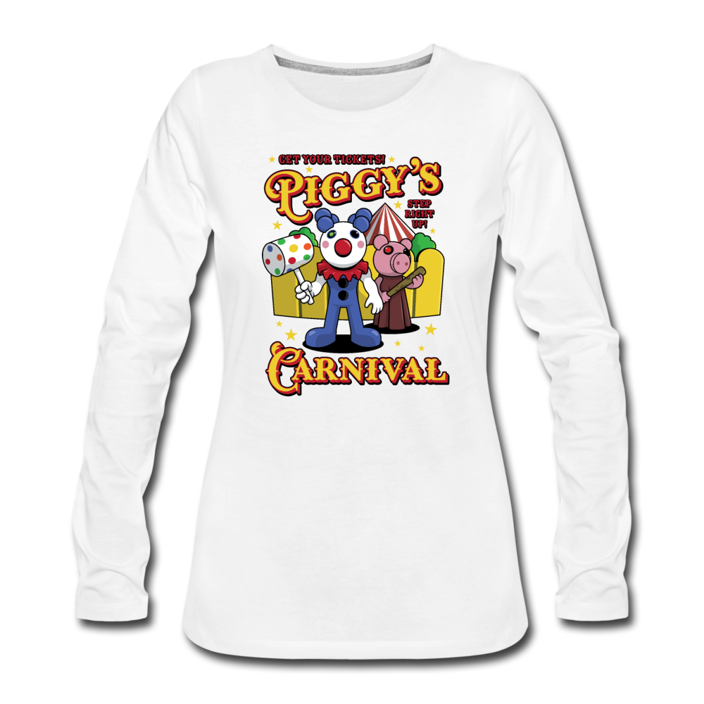 Piggy's Carnival Long Sleeve T-Shirt (Womens) - white