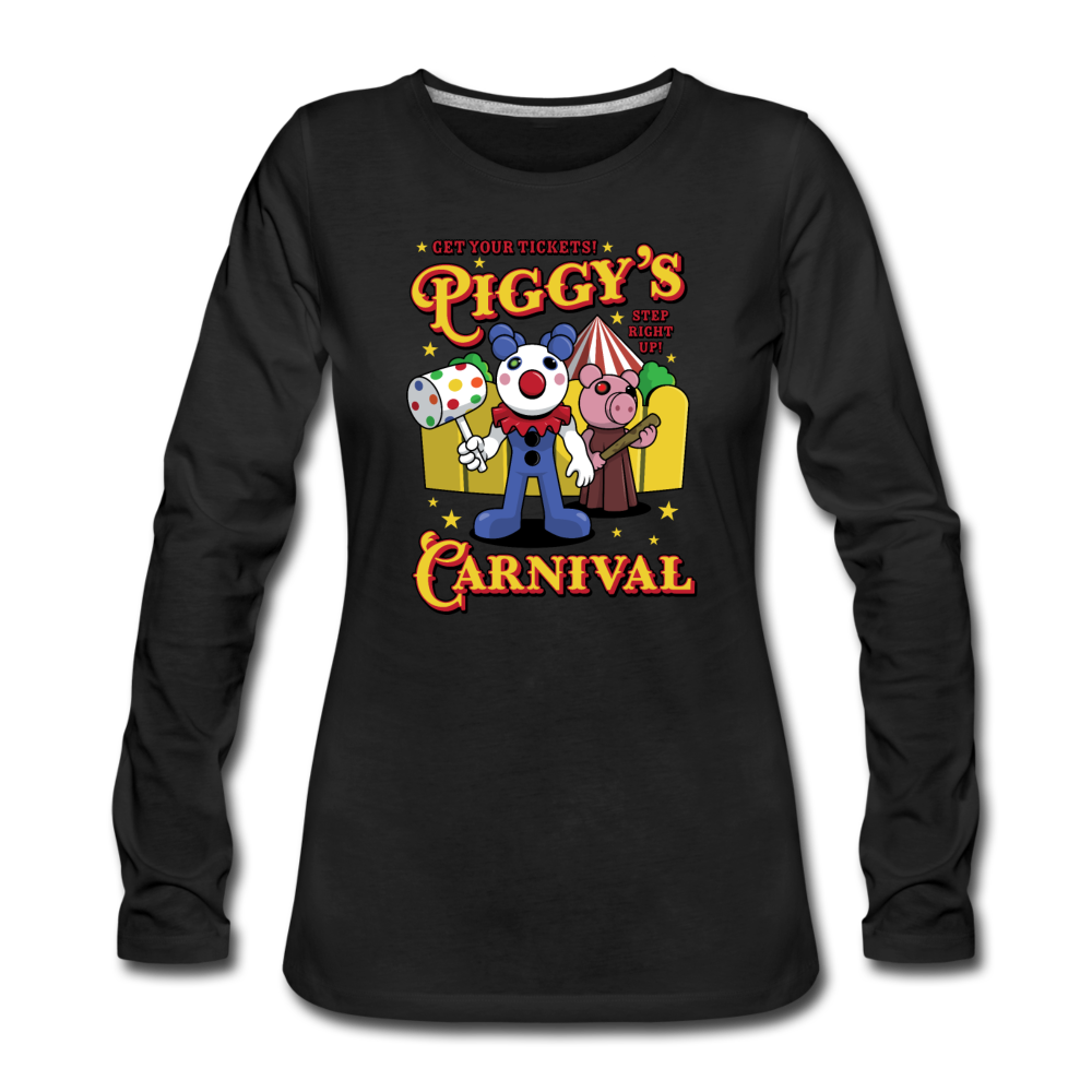 Piggy's Carnival Long Sleeve T-Shirt (Womens) - black