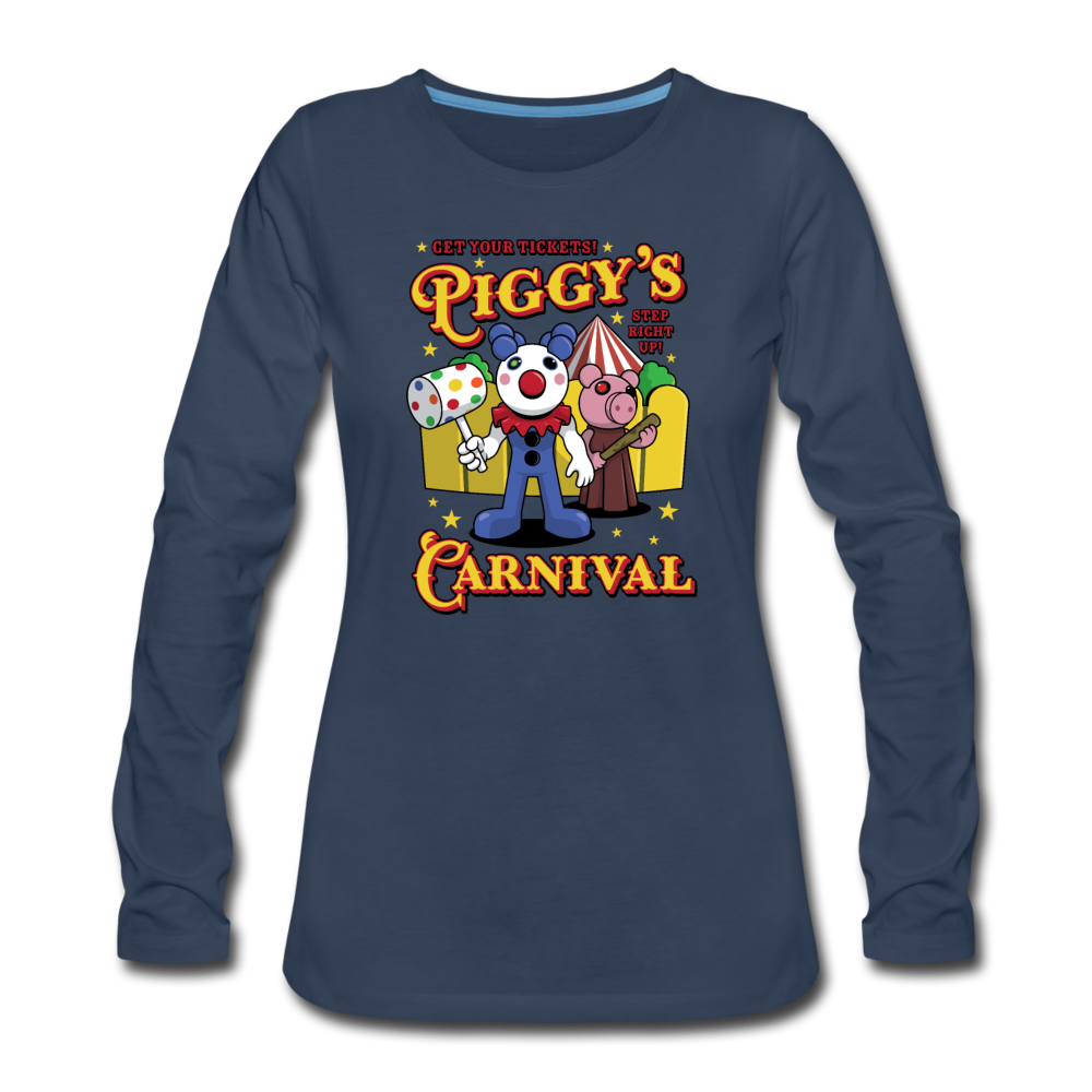Piggy's Carnival Long Sleeve T-Shirt (Womens) - navy