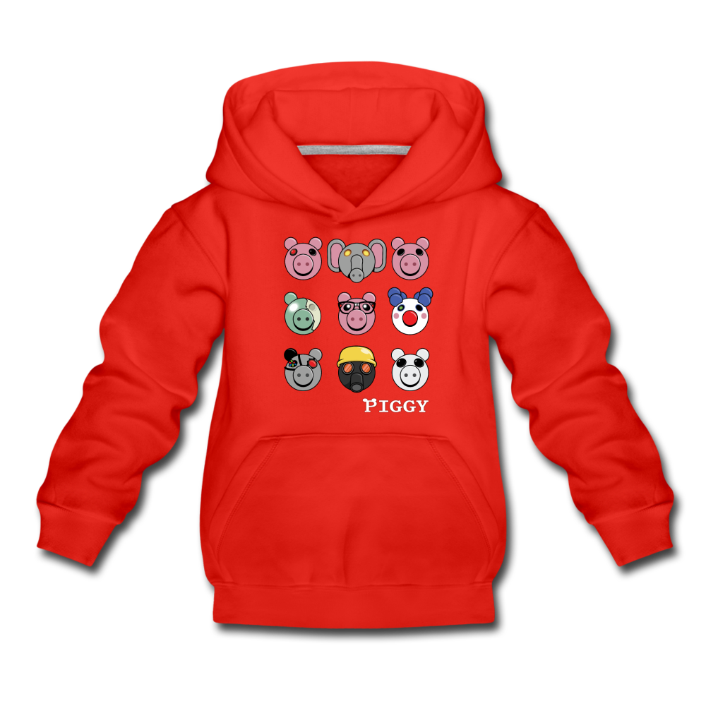 Piggy Faces Hoodie - red