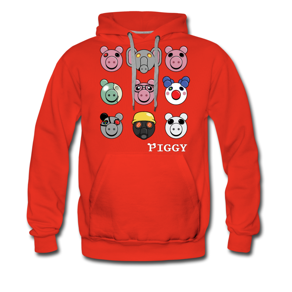Piggy Faces Hoodie (Mens) - red