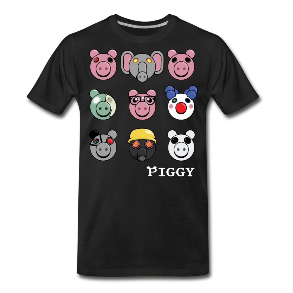 Piggy Faces T-Shirt (Mens) - black