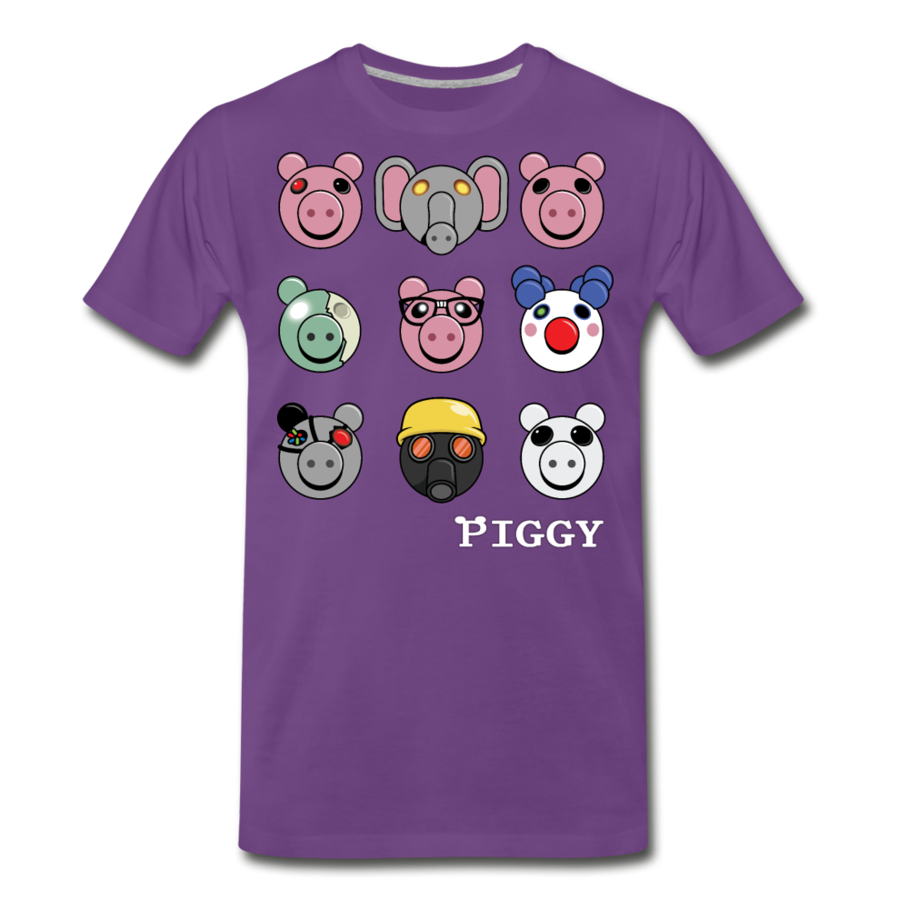 Piggy Faces T-Shirt (Mens) - purple