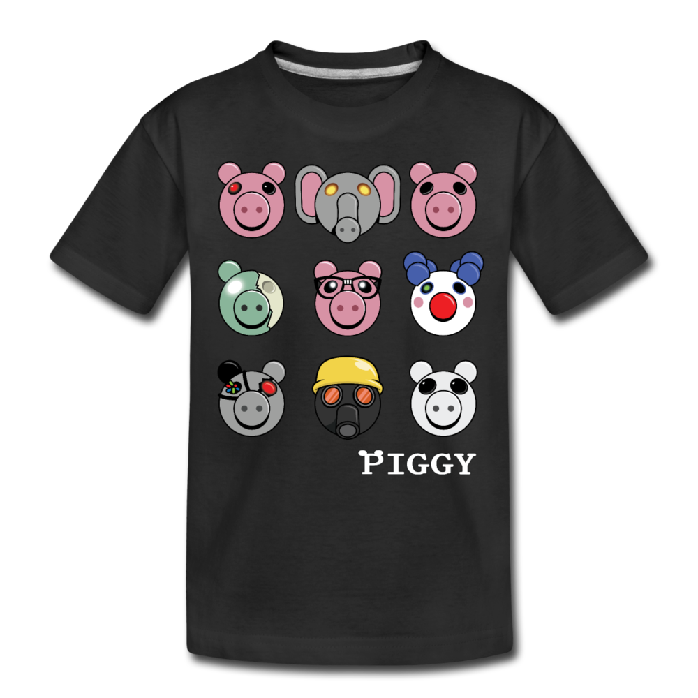 Piggy Faces T-Shirt - black