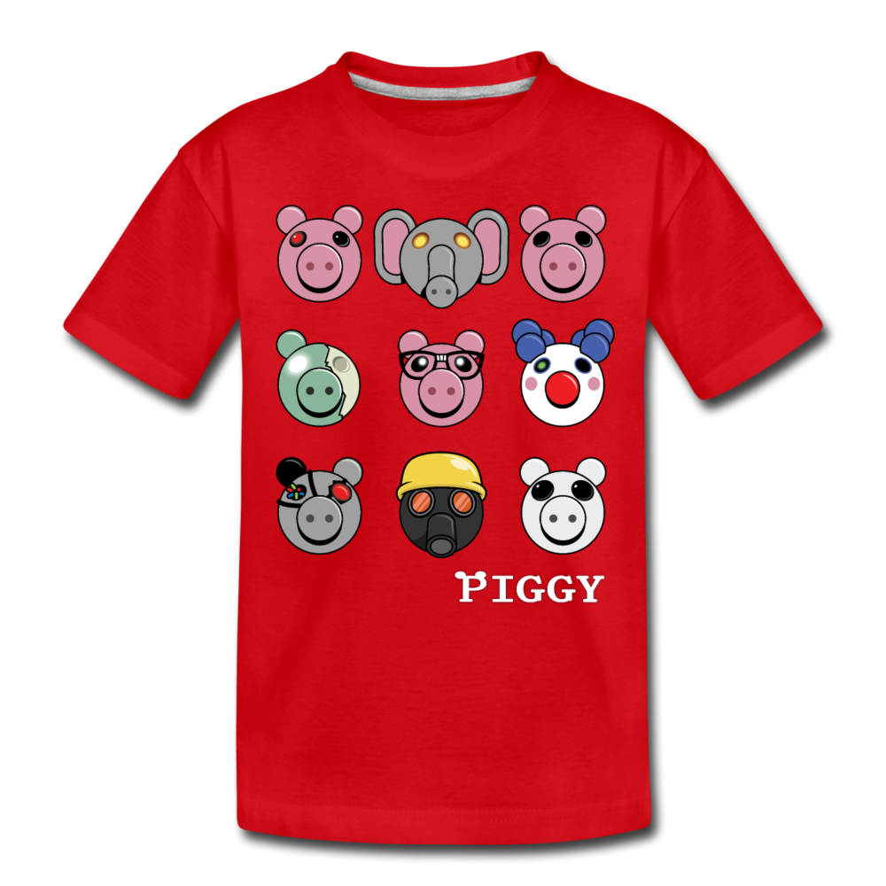 Piggy Faces T-Shirt - red