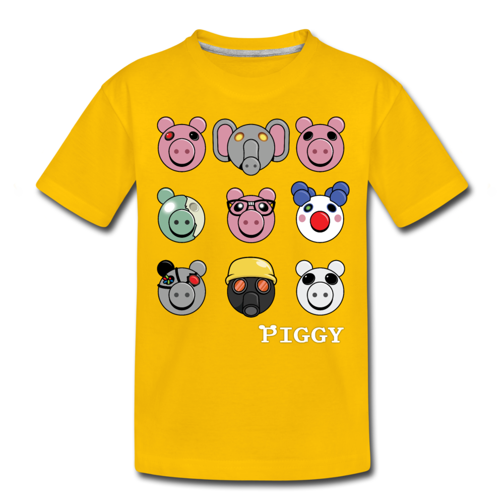 Piggy Faces T-Shirt - sun yellow