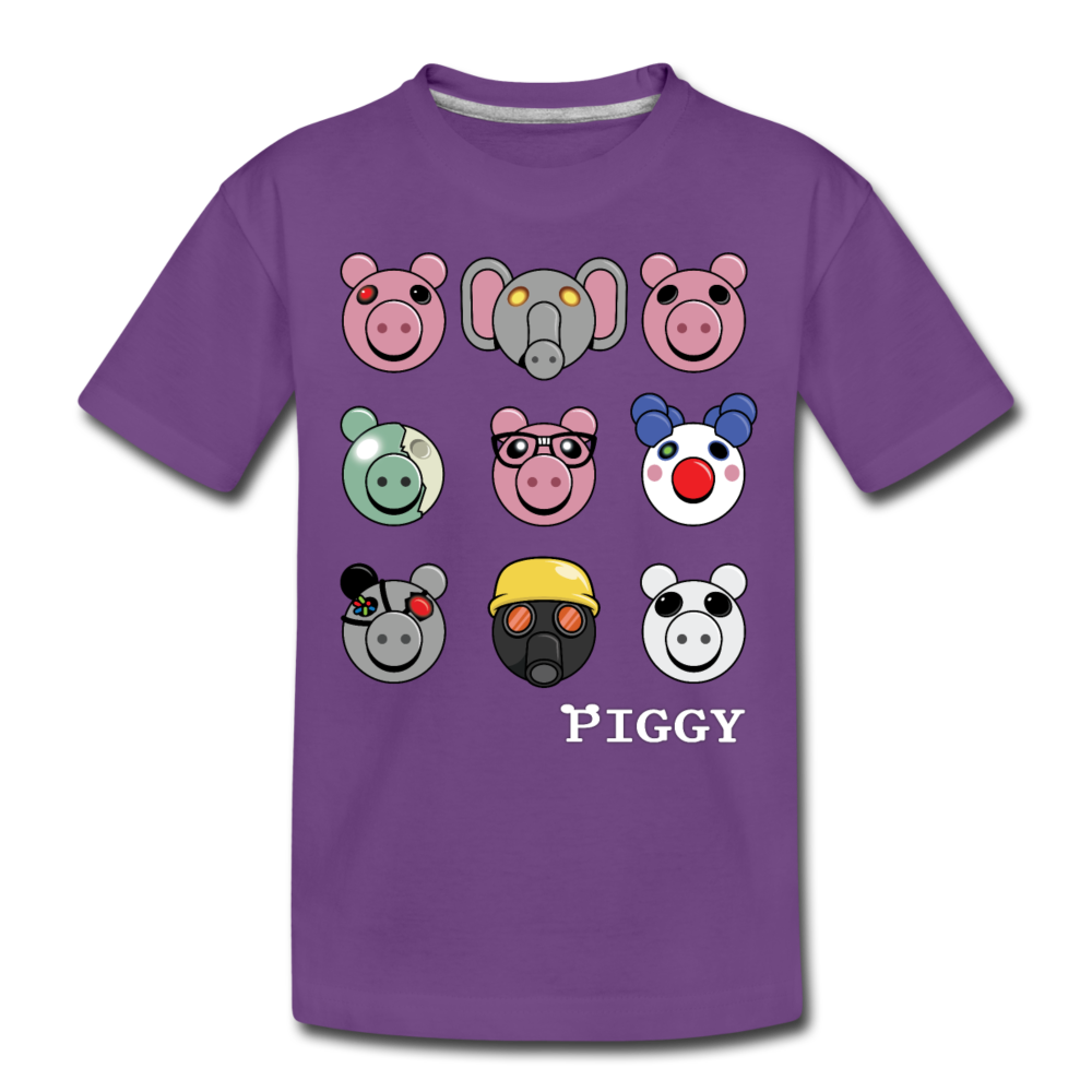 Piggy Faces T-Shirt - purple